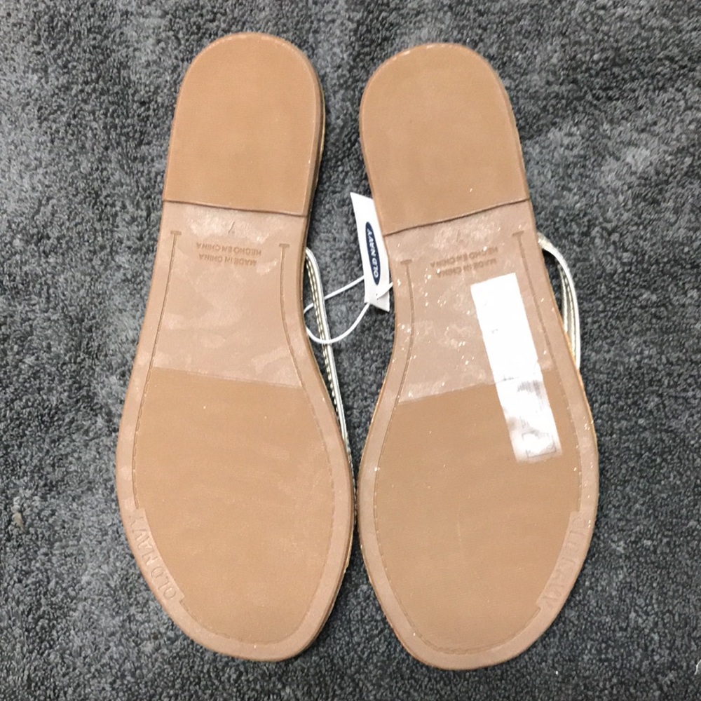 Faux-Leather Capri Sandals for Women, gold, NEW 7 - Picture 5 of 5